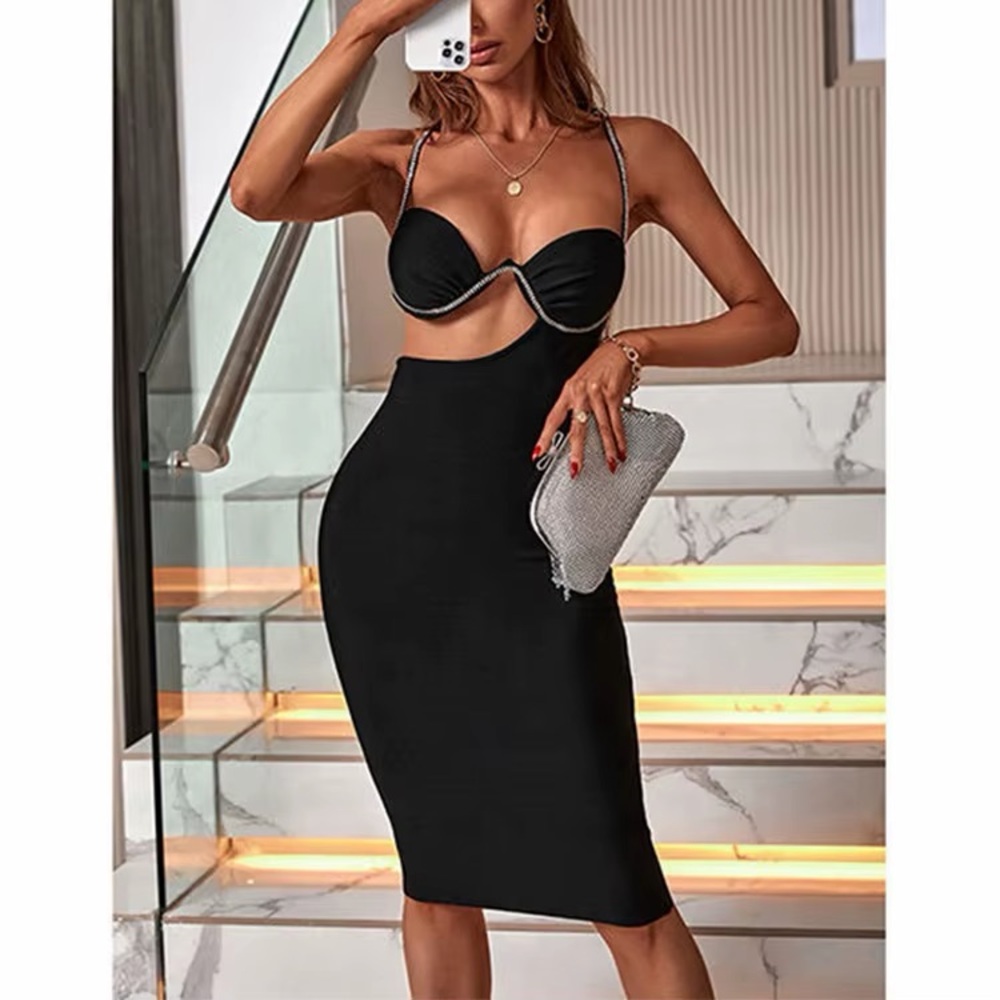 Elegant Black Bodycon Dress
